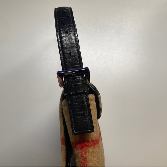 BURBERRYS Nova Check Blue Label Shoulder Bag Wool Beige handbag - Picture 9 of 11